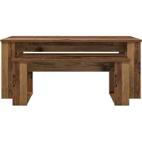 vidaXL : Ensemble de deux tables basses en bois recyclé, dimensions 100 x 50 x 42 cm, matériau : bois composite