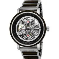 Holzwerk Germany Holzwerk COCHEM Montre pour homme en acier inoxydable et bois, à remontage manuel, argentée, marron