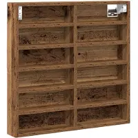 vidaXL Cabinet d'Affichage avec étagère Bois Ancien 60 x 8.5 x 58 cm