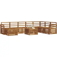 vidaXL Ensemble de salon de jardin , 9 pièces, couleur naturelle