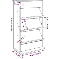 vidaXL Étagère de rangement, blanche, 70 x 41 x 126 cm, en panneaux de particules