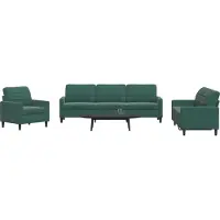 vidaXL Ensemble de canapés 4 pièces avec coussins vert foncé velours