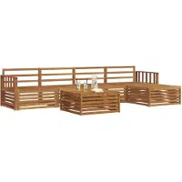 vidaXL Ensemble de salon de jardin 6 pièces en bois d'acacia massif, finition naturelle