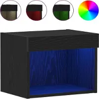 vidaXL : Ensemble de 2 meubles TV, couleur noire, imitation chêne, en panneaux de particules