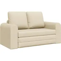 vidaXL Canapé-lit crème, 148 x 71 x 83 cm, revêtement en tissu