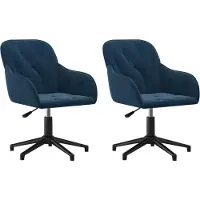 vidaXL Chaise de salle à manger 2 pcs. Pivotant Bleu Velours
