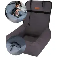 Dogeste Siège auto et lit 2 en 1 pour petit chien ou chat 50x55 cm gris foncé
