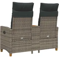 vidaXL Banc avec table Gris et gris foncé 126 x 65 x 112 cm