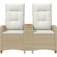 vidaXL Banc avec table Beige et blanc crème 126 x 65 x 112 cm