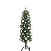 vidaXL Sapin de Noël artificiel Vert 120 cm PVC et acier et plastique