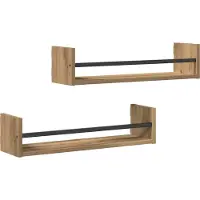 vidaXL Étagère Murale 2 pcs chêne artisanal 60 x 16 x 14 cm