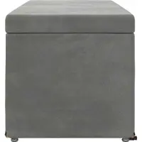 vidaXL Tabouret gris foncé 101 x 41 x 40 cm Velours et bois d'ingénierie