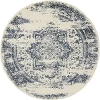 Interiyou Tapis Suzuka Crème/Bleu, 2 x 160 cm de diamètre, rond
