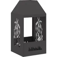 vidaXL , foyer de jardin noir, 50 x 50 x 100 cm, en acier résistant aux intempéries