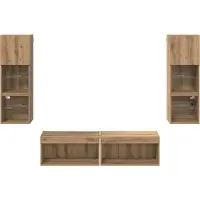 vidaXL Meuble mural TV, 6 pièces, bois stratifié imitation chêne artisanal