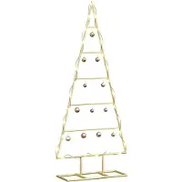 vidaXL Arbre de Noël en métal Doré 90 cm Acier peint par poudre