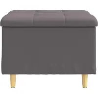 vidaXL Coffre de rangement gris en similicuir, 60 x 60 x 45 cm