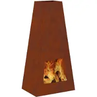 vidaXL – Brasero avec aspect rouillé, 50 x 35 x 100 cm, acier résistant aux intempéries