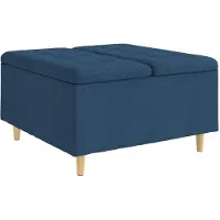 vidaXL Coffre de rangement en tissu, bleu, 80 x 80 x 45 cm