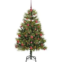 vidaXL Sapin de Noël artificiel avec branches pliables et cônes 150 cm