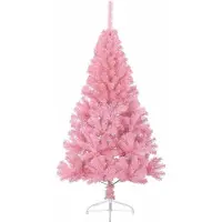 vidaXL Sapin de Noël artificiel pré-éclairé Rose 150 cm PVC