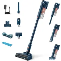 Philips Aspirateur-balai avec fonction serpillière XC5141/01 Aqua - Sans fil et sans sac - Suceur avec éclairage LED - Dépoussiéreur - Autonomie de la batterie jusqu'à 60 min - Léger - Bleu
