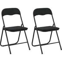vidaXL Chaise pliante, lot de 2, noir, 48 x 44 x 78 cm, velours
