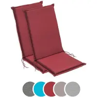 Sleepling Coussin pour fauteuil de jardin, 120 x 50 cm, modèle haut, épaisseur 6 cm, rouge,