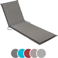 Sleepling - Chaise longue de jardin, Coussin pour chaise longue, 190 x 58 cm, 6 cm d'épaisseur, gris