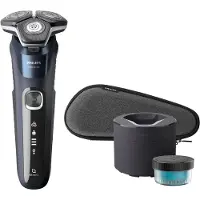 Philips SHAVER Series 5000 S5885/50, Rasoir rotatif, Bleu, SkinIQ, Boutons, SH71, 2 an(s)