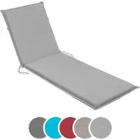 Sleepling - Chaise longue de jardin, rembourrage pour chaise longue, 190 x 58 cm, 6 cm d'épaisseur, argenté