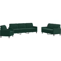 vidaXL Ensemble de canapés 4 pièces avec coussins vert foncé velours