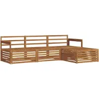 vidaXL Ensemble de salon de jardin 4 pièces en bois d'acacia massif, finition naturelle