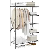 vidaXL Armoire ouverte , noire, 104,5 x 45 x 172 cm, en acier