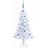 vidaXL Sapin de Noël artificiel avec 150 LED Blanc 150 cm PVC et Acier