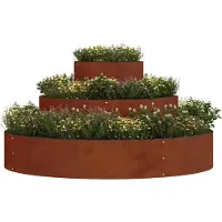 vidaXL Cache-pot de jardin Marron 120 x 120 x 20 cm Acier cuivré