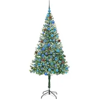 vidaXL Sapin de Noël artificiel avec 300 LED Vert 180 cm PVC et Acier