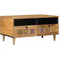 vidaXL Table basse nature 80 x 54 x 40 cm bois massif mangue