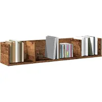 vidaXL Étagère murale à CD vieux bois 100x18x18 cm bois d'ingénierie