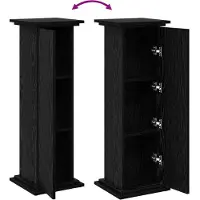 vidaXL Présentoir avec étagère Noir aspect chêne 31 x 30 x 90 cm