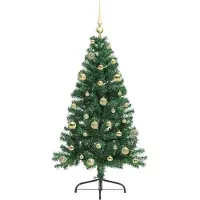 vidaXL Sapin de Noël artificiel pré-éclairé Vert 150 cm PVC