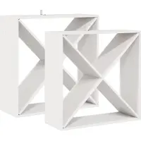 vidaXL Étagère à vin, 2 pièces, blanche, 62 x 25 x 62 cm, en bois massif de pin