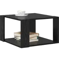 vidaXL Table basse noir aspect chêne 51,5 x 51,5 x 30 cm
