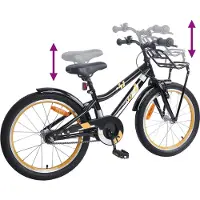 vidaXL Vélo enfant 18 pouces pour enfants de 5 à 7 ans Orange Noir
