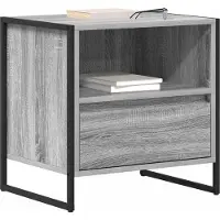 vidaXL Table de chevet Gris Sonoma 50 x 39,5 x 50 cm Bois d'ingénierie