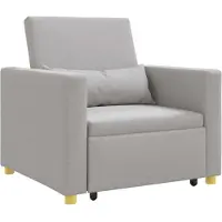 vidaXL Canapé-lit simple convertible à roulettes , tissu gris nuage