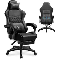 GTPLAYER Chaise de jeu , Gaming Chair, Chaise de bureau ergonomique réglable en hauteur, pratique pour l'hiver et l'été, avec double dossier avec repose-pieds