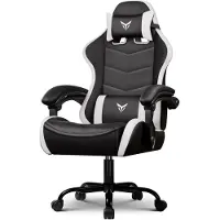 GTPLAYER Chaise gaming Chaise de bureau Ergonomique, chaise gaming Appui-tête et soutien lombaire réglables, fauteuil gaming, blanc