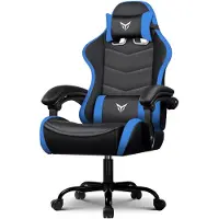 GTPLAYER Chaise gaming Chaise de bureau Chaise gaming ergonomique avec appui-tête et soutien lombaire réglables, fauteuil gaming, bleu