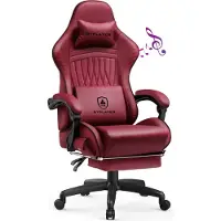 GTPLAYER Chaise de jeu ACE PRO, Chaise de bureau ergonomique Accoudoirs inclinables Avec repose-pieds, Haut-parleur Hi-Fi, Atmosphère sonore impressionnante, Rouge